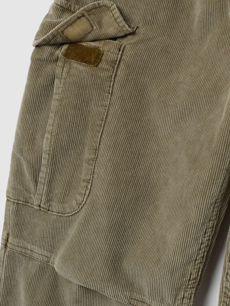 Beige regular fit pure cotton cargo trousers_5