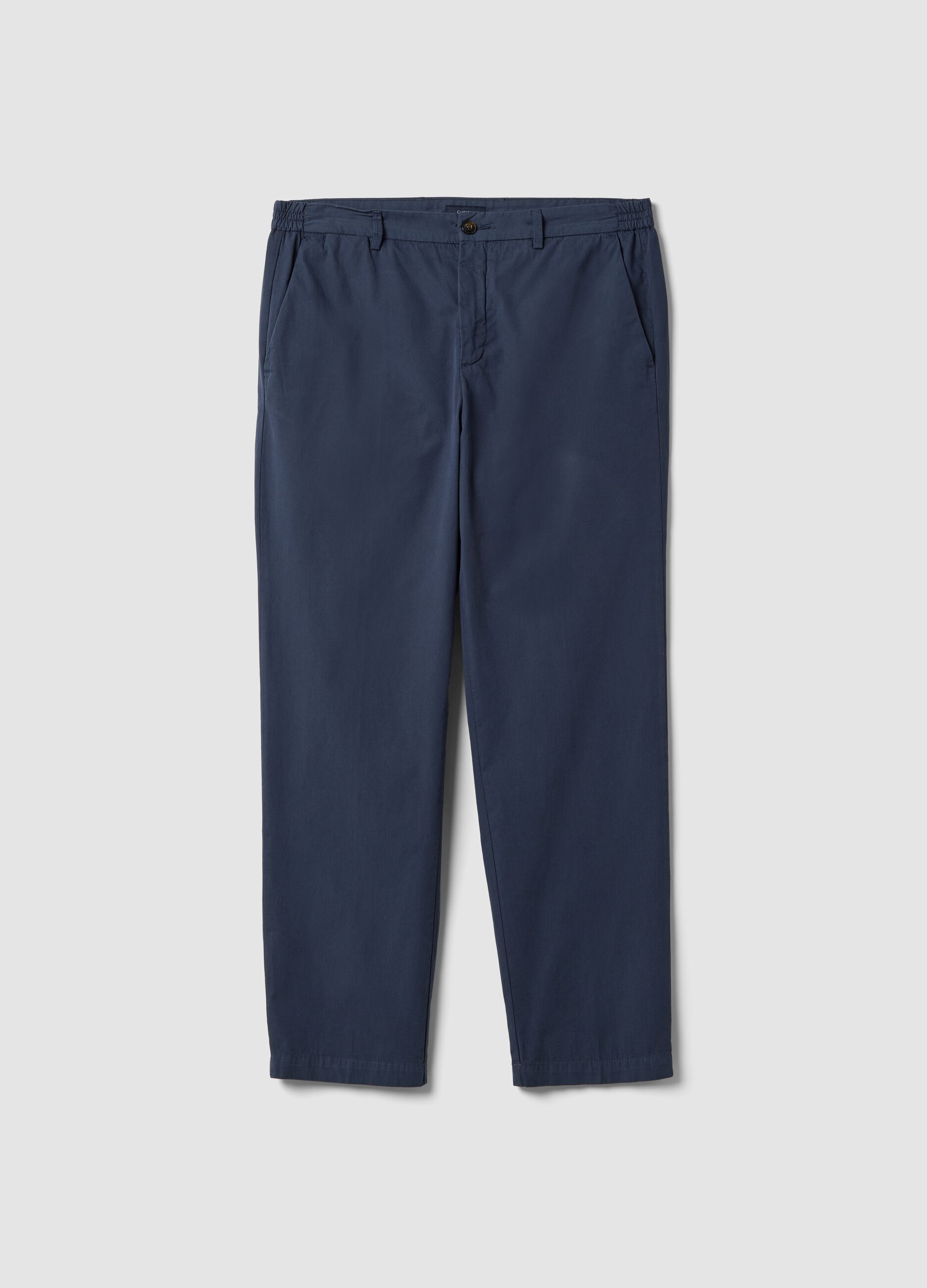 Blue pure cotton carrot-fit chinos