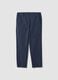 Blue pure cotton carrot-fit chinos_4