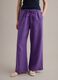 Purple pure linen straight-fit drawstring trousers_1