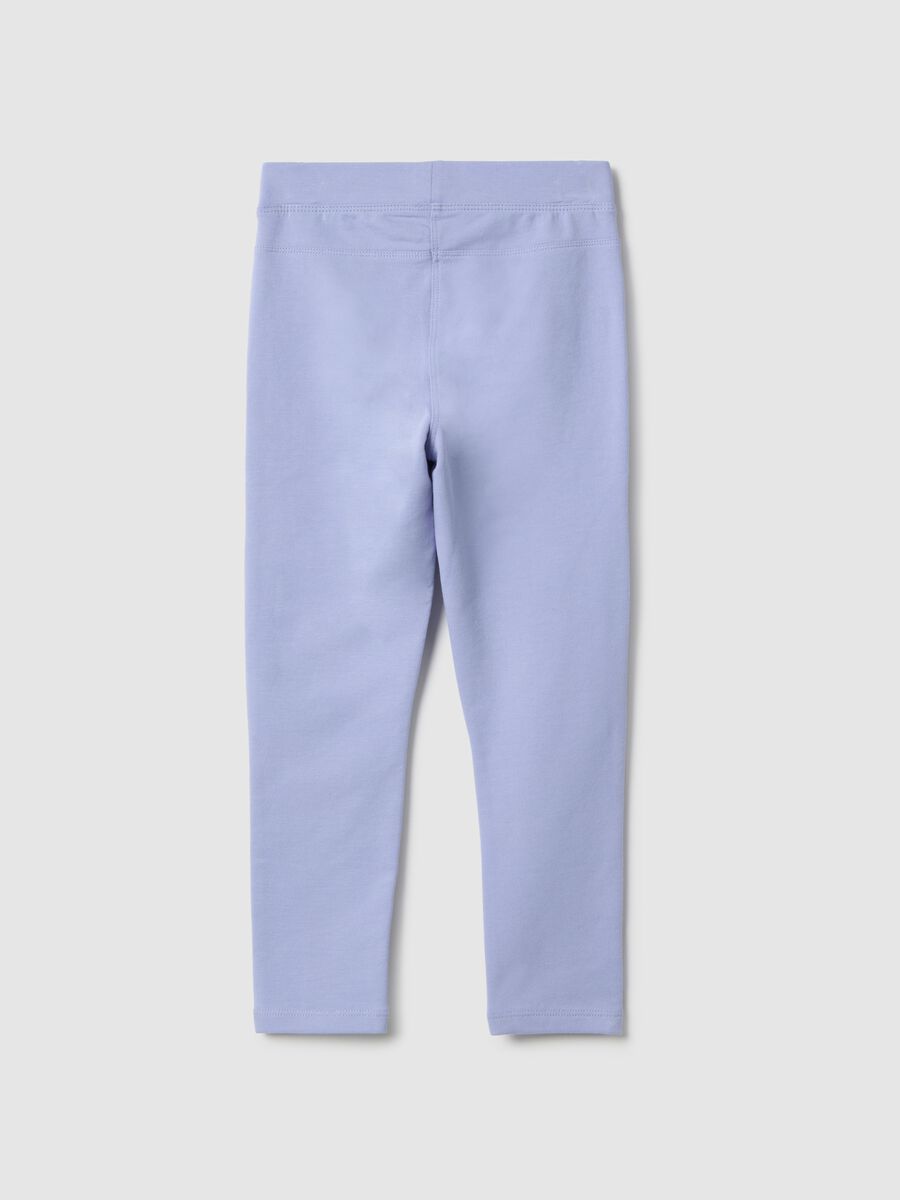 Girls' Slim Fit Purple Stretch Cotton Treggings_1