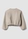 Short beige bomber jacket with zip for girls_2