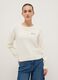 Regular fit white cotton blend pullover_0
