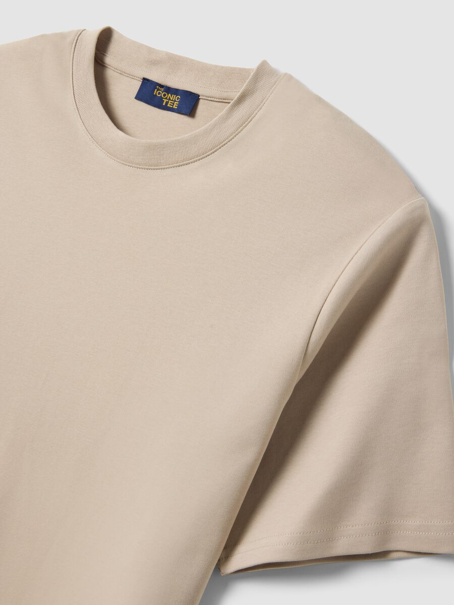 T-shirt The Iconic Tee beige in pure cotton relaxed fit_5