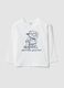 Wei&szlig;es Oversize-T-Shirt aus Bio-Baumwolljersey mit Print f&uuml;r Jungen_0