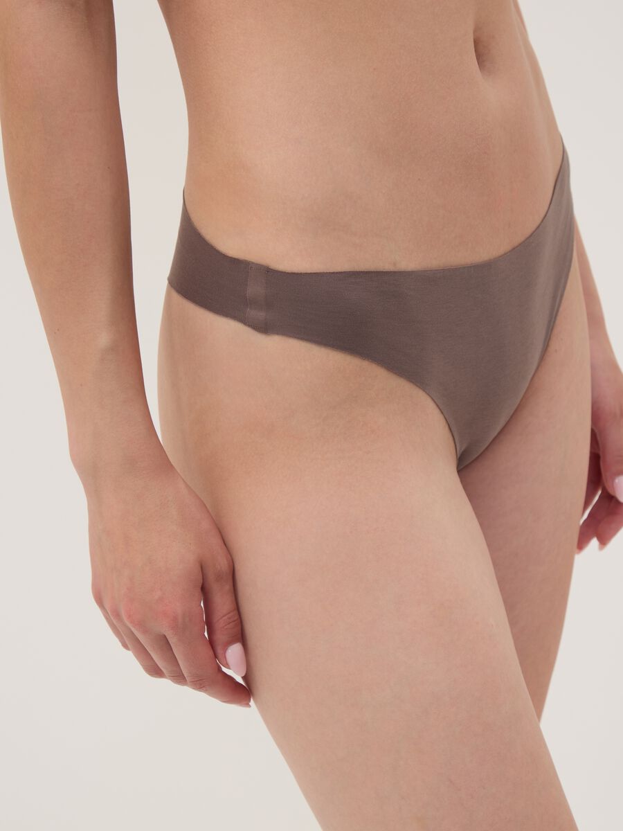 Brown organic stretch-cotton Brazilian knickers_3