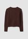 Brauner Rundhals-Cardigan aus Lyocell-Wollmix im Oversize-Fit_6