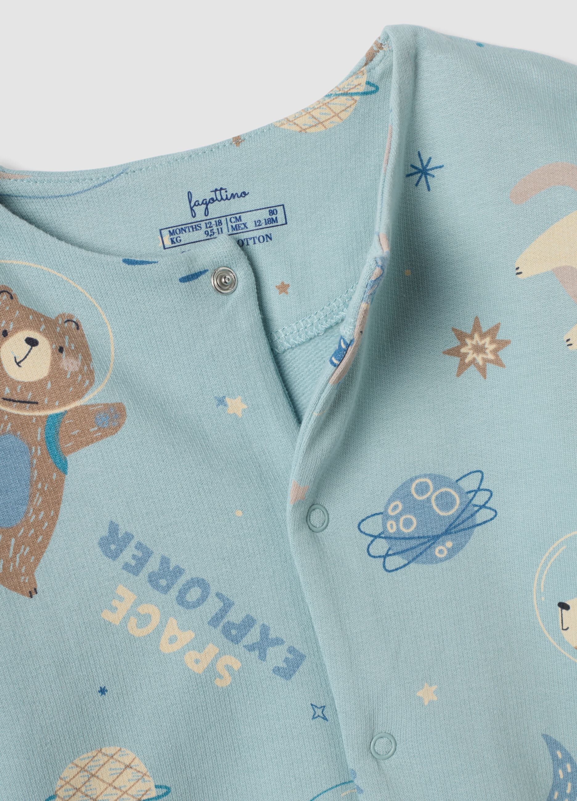 2-pack blue sleepsuits in pure organic cotton