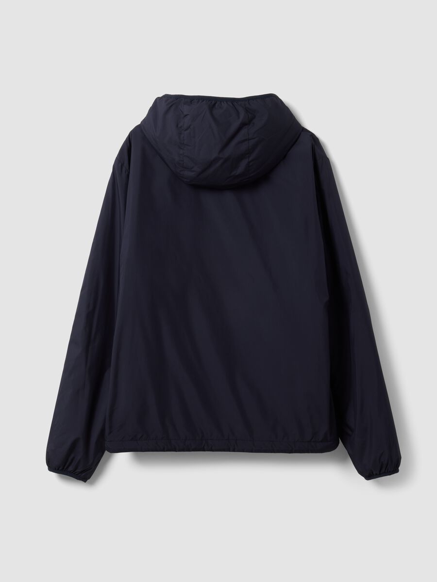Navy blue hooded jacket with zip_2