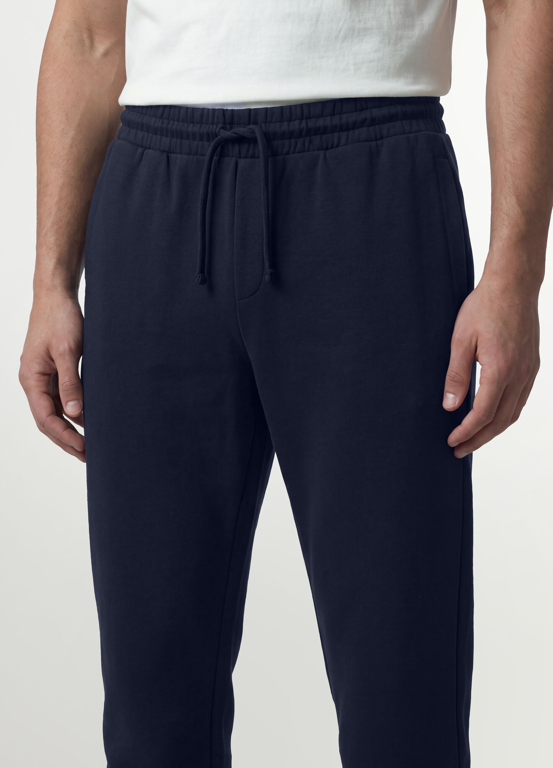 Pantaloni jogger blu in misto cotone regular fit