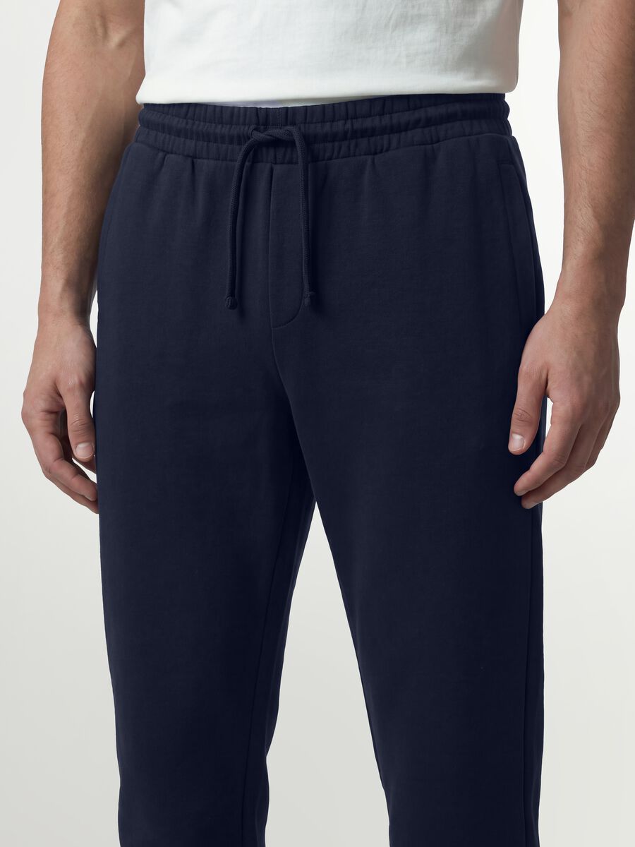 Blue cotton-blend joggers, regular fit_2