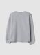 Sweatshirt in meliertem Grau mit Rippkragen aus Bio-Baumwoll- und Viskosemix_1