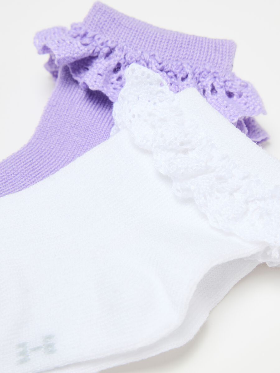 Three-pair pack short socks with lace_2