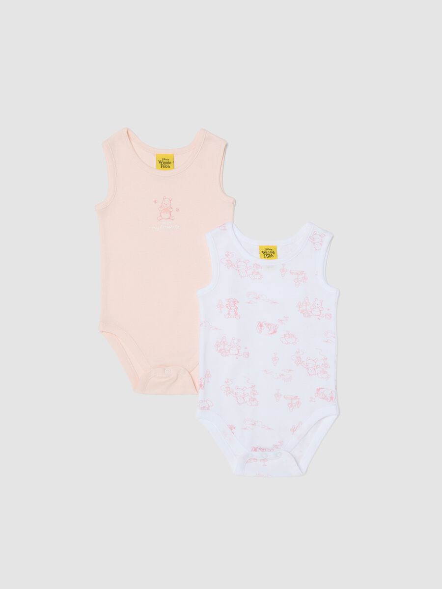 Bipack of multicolour pure cotton bodysuits for baby girls with Winnie-The-Pooh_0