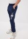 Blue pure cotton jogger trousers with print for boys_2