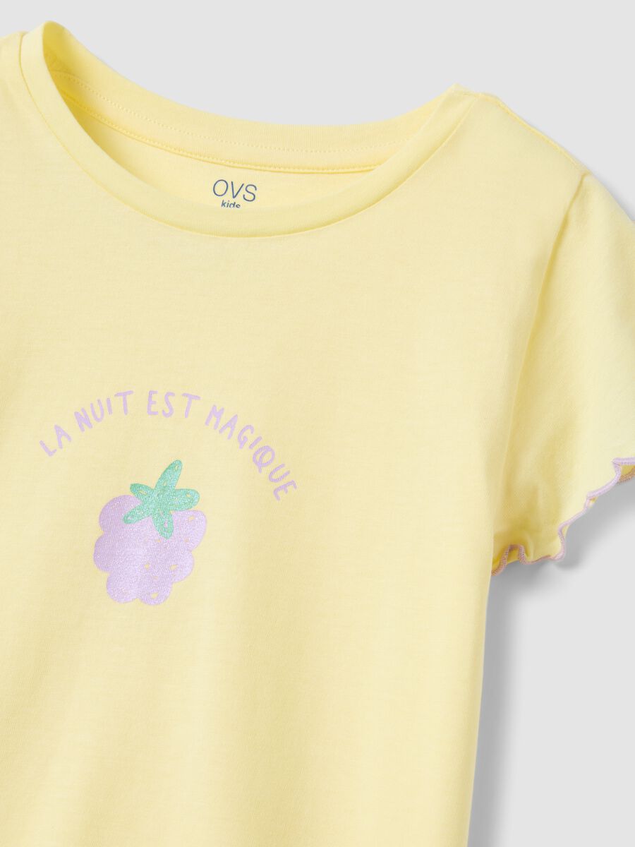 Girls' regular fit multi-coloured pure cotton short pyjamas_2