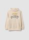 Children's regular fit beige cotton blend sweatshirt with print_0