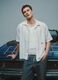 White striped cotton-blend oversized shirt_0