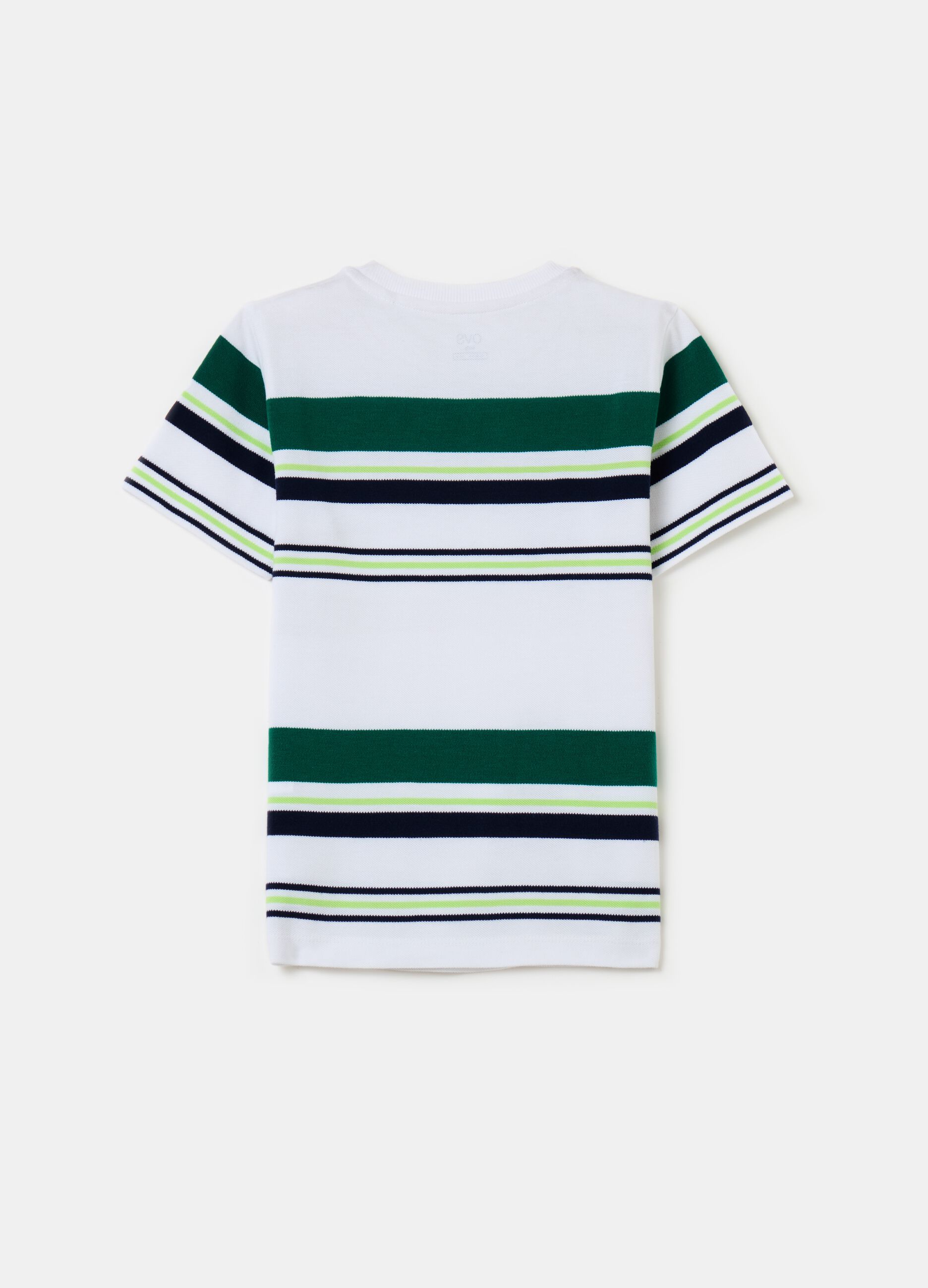 Piquet T-shirt with striped pattern