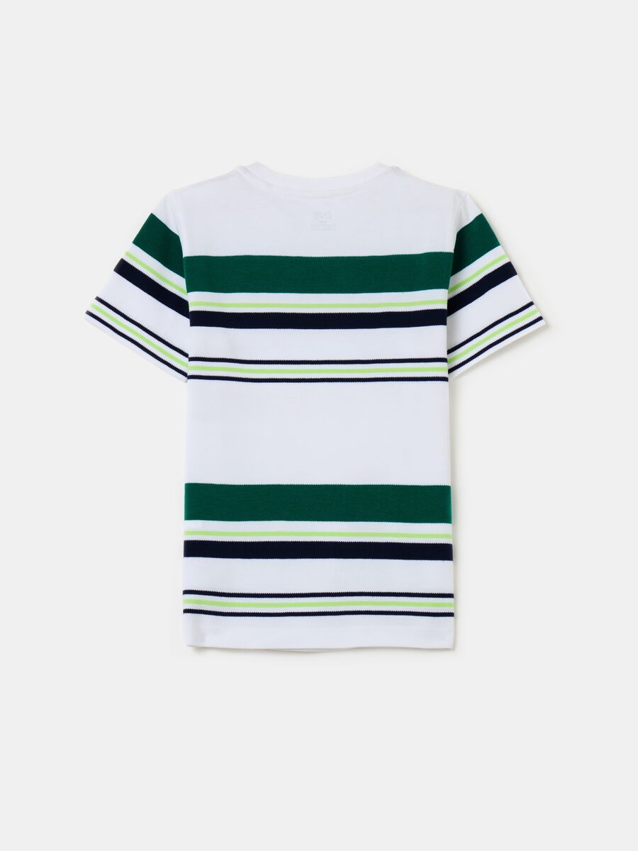 Piquet T-shirt with striped pattern_1