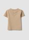 Beige Stretch Cotton Kids T-shirt with Winnie Embroidery_1