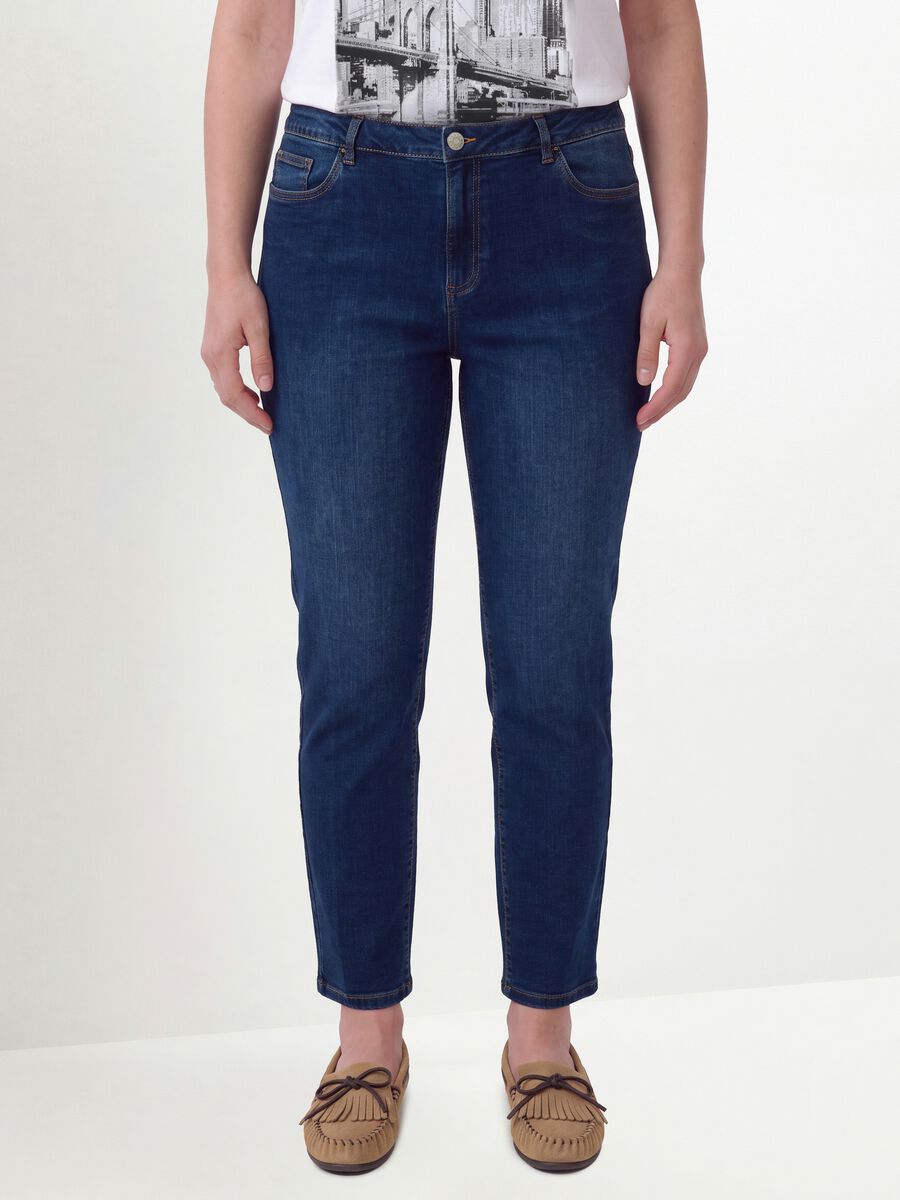 Blue stretch-cotton denim slim-fit jeans_1