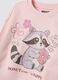 Pink cotton-blend jogging set with crew-neck sweatshirt and animal print_3