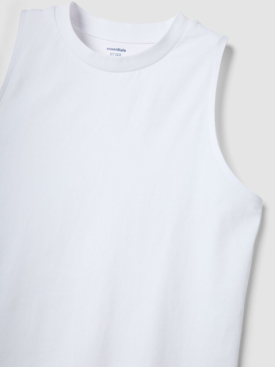 White pure cotton tank top_5