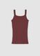 Red organic cotton crew-neck vest top_0