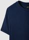T-shirt blu a maniche corte in cotone e modal elasticizzato_5