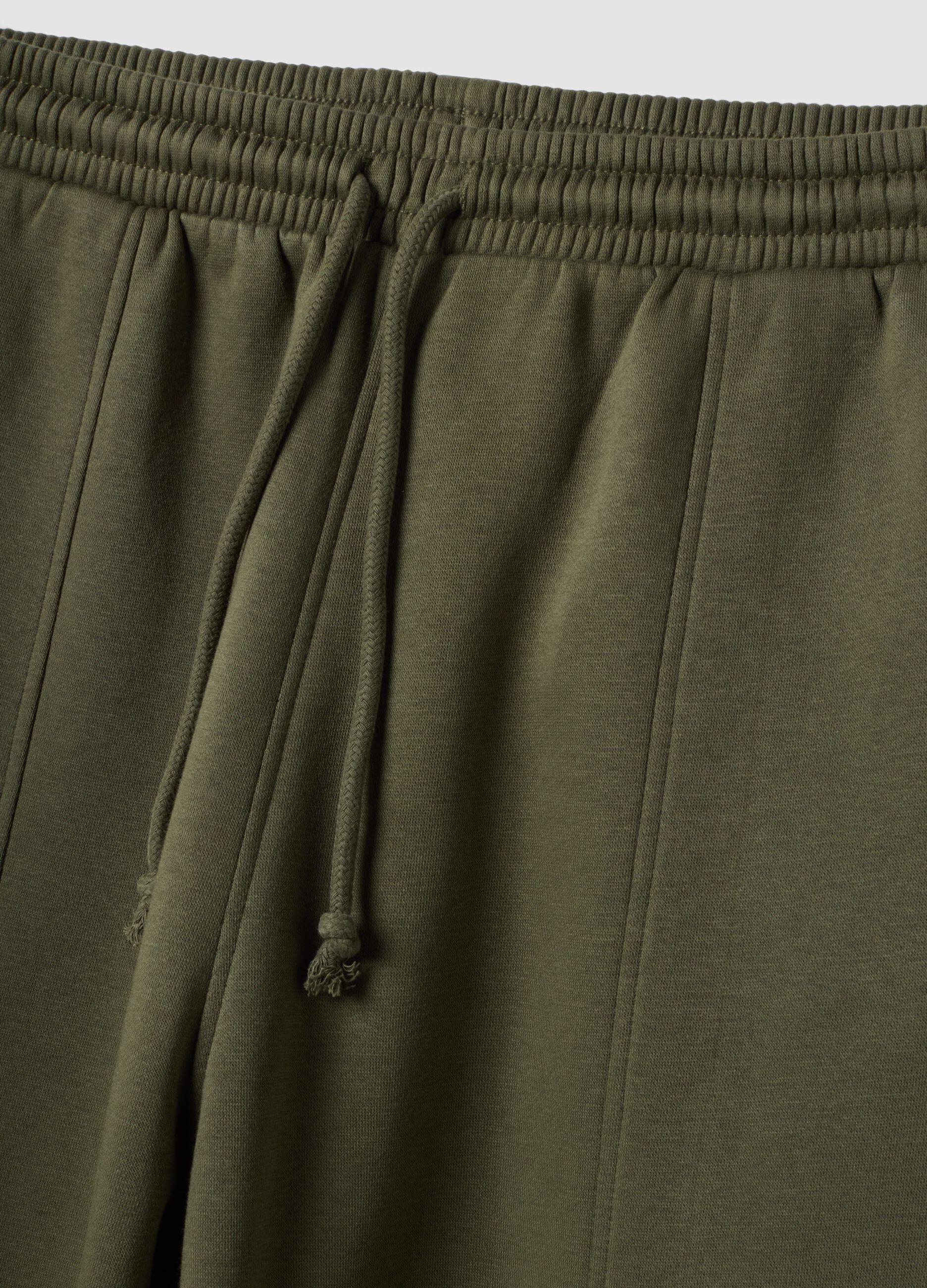 Pantaloni jogger verdi in misto cotone con coulisse
