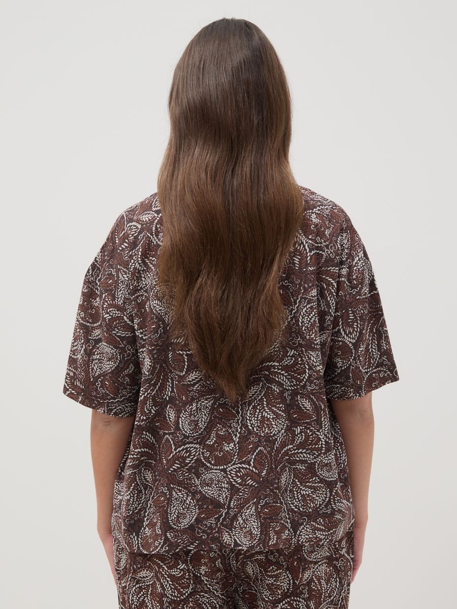 Brown pure viscose shirt with paisley print_3