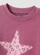 Sudadera morada de puro algod&oacute;n con estampado de estrella, corte regular para ni&ntilde;a_2