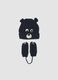Blue jacquard knit hat and mittens set_0