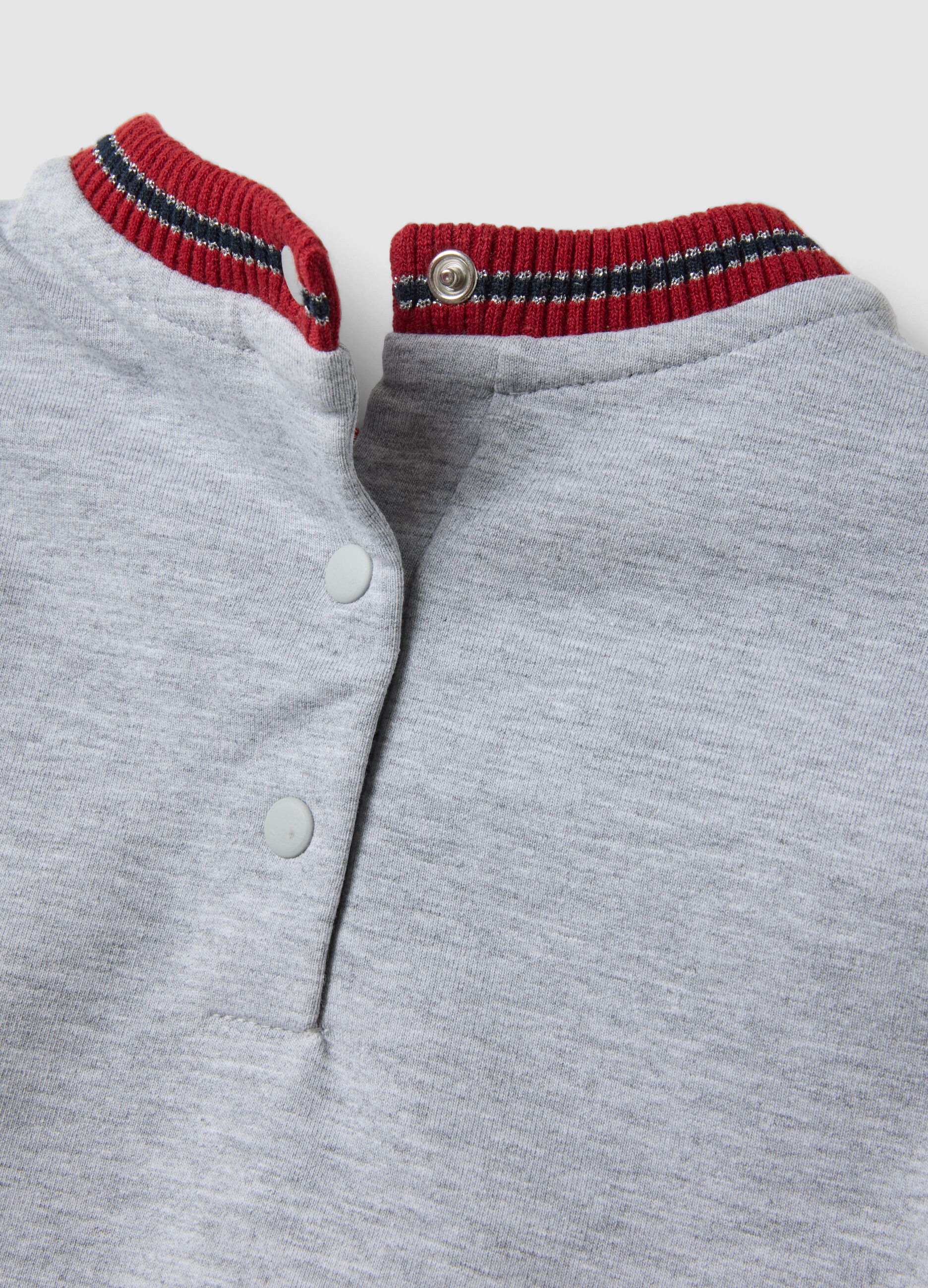 Completo grigio in cotone organico e viscosa elasticizzata e stampa Minnie