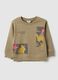 Camisola beige de puro algod&atilde;o regular fit para crian&ccedil;as com estampado_0