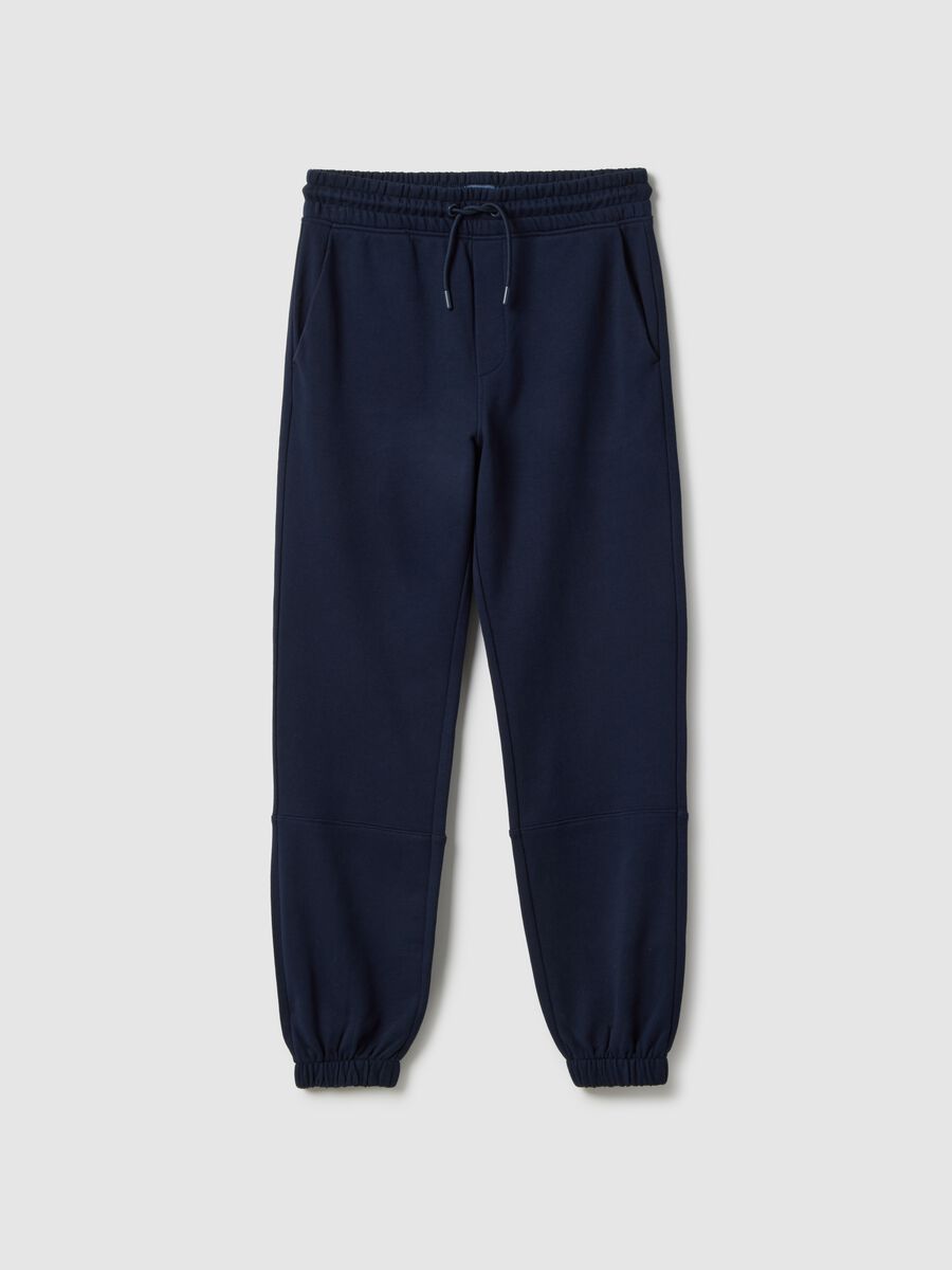 Boy's Blue Jogger Trousers in Pure Organic Cotton Regular Fit_0