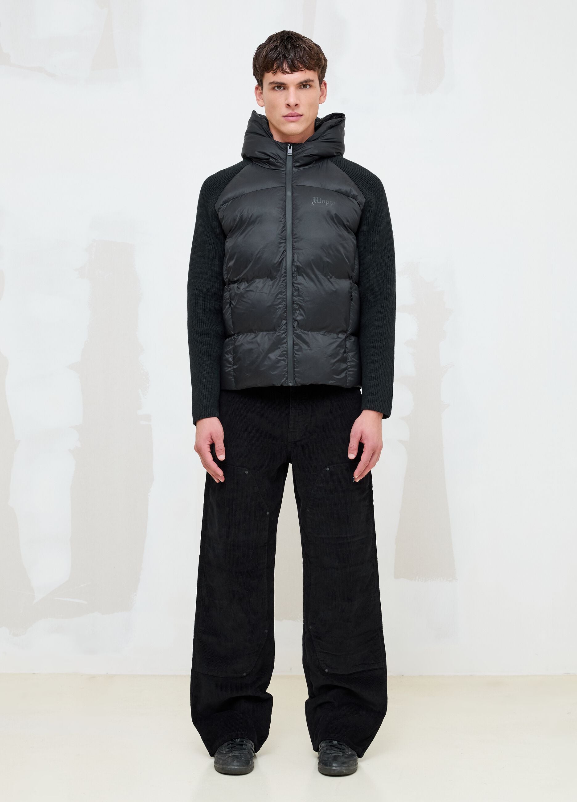 Black Padded Knit Jacket