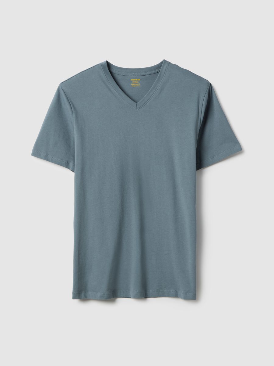 Grey pure cotton T-shirt with regular fit_4