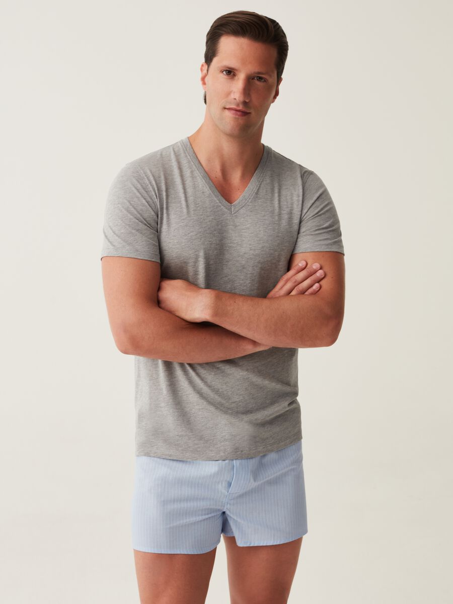 Two-pack undershirts with V neck in Supima cotton_0