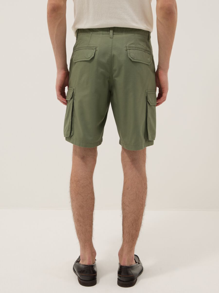Gr&uuml;ne Cargo-Bermudas aus reiner Baumwolle, Regular Fit_2