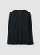 Black long-sleeve crew-neck T-shirt in 100% organic cotton_0