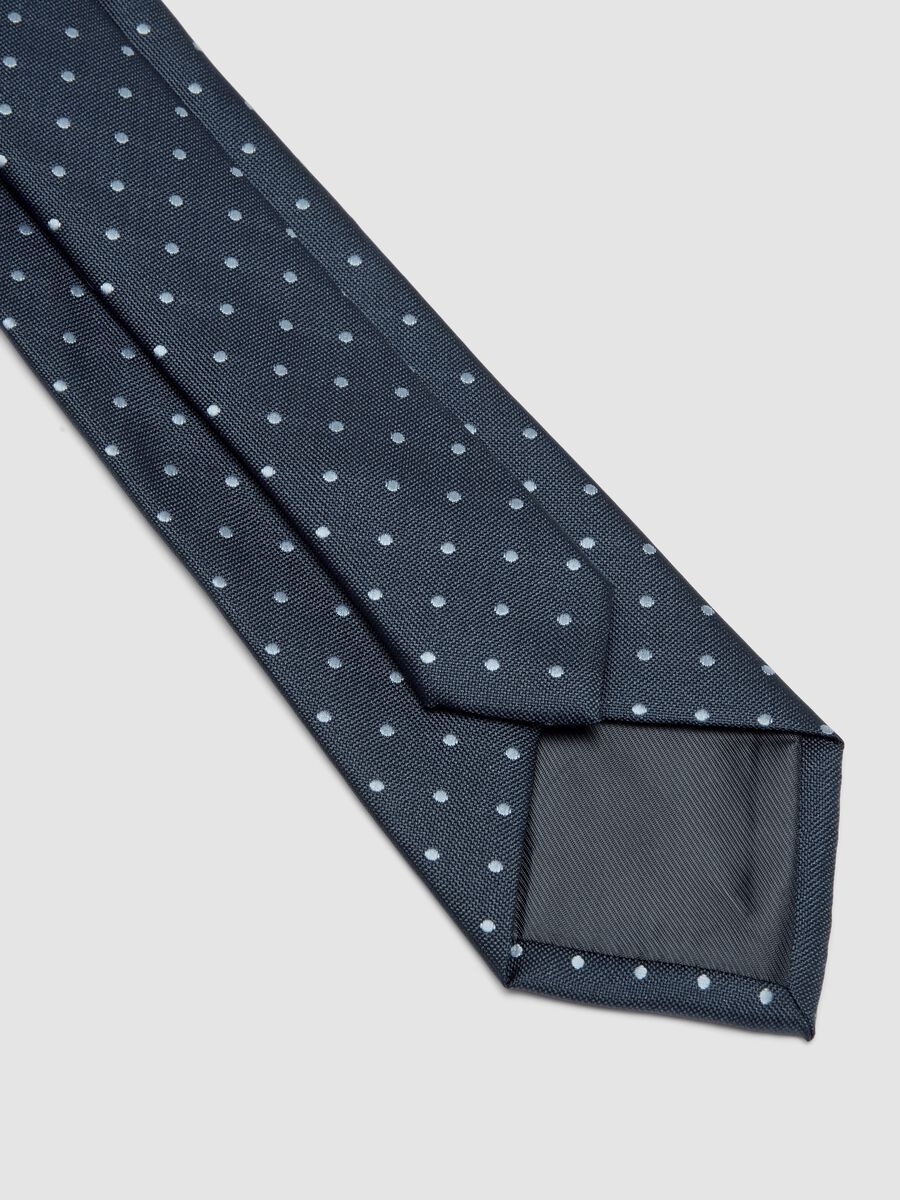Blue polka dot tie with 7.5 cm blade_1