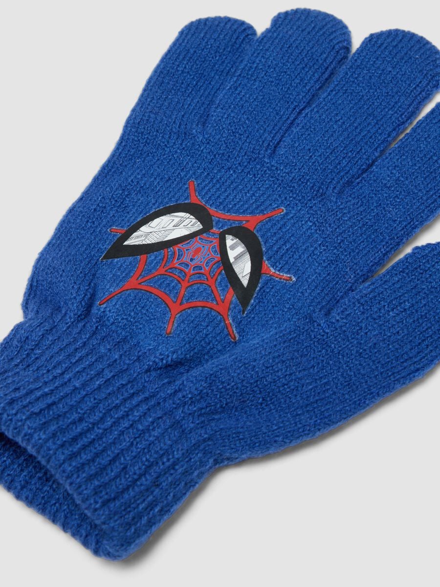 Blue gloves with MARVEL Spider-Man print_1