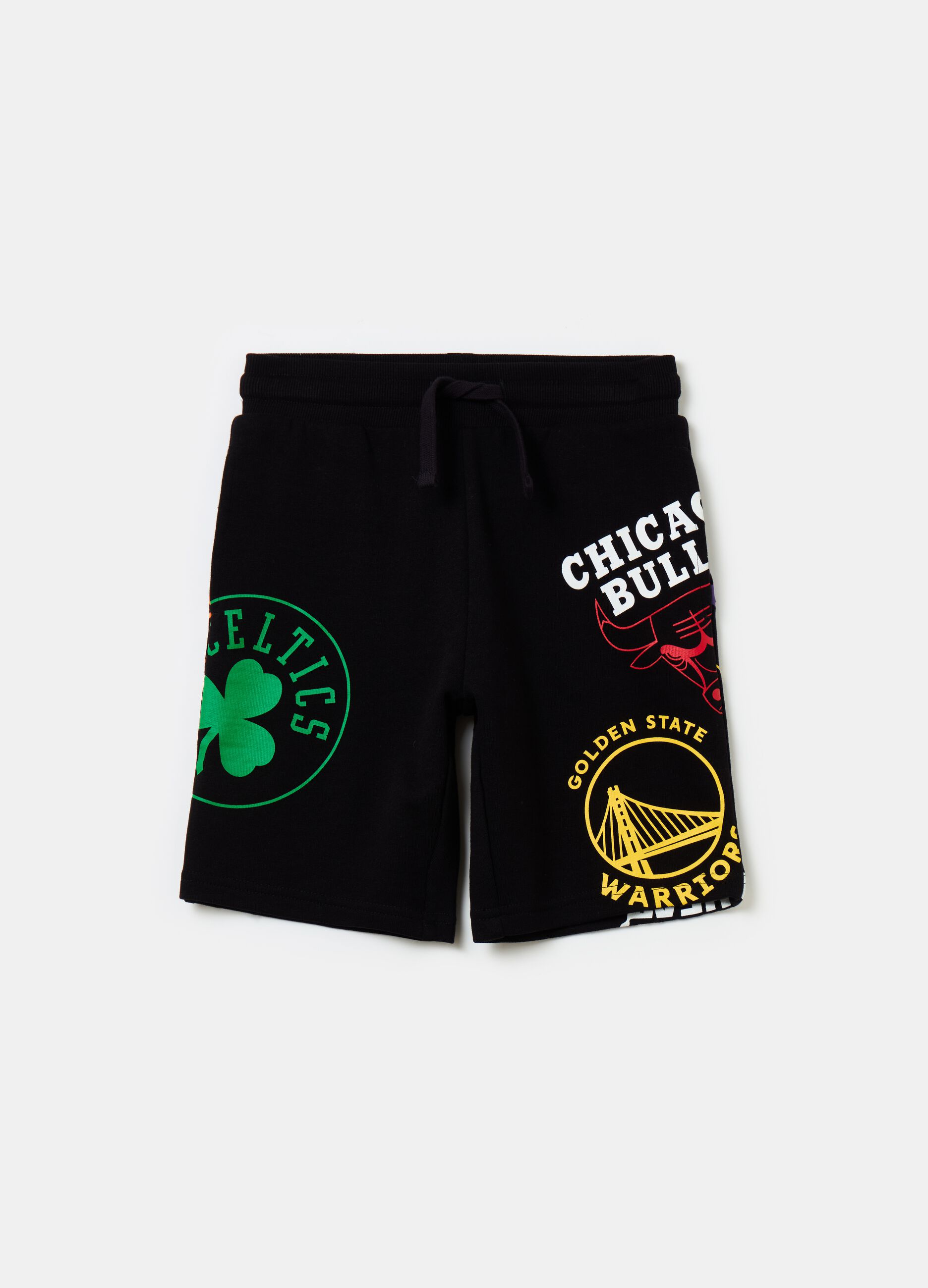 French terry shorts with NBA print