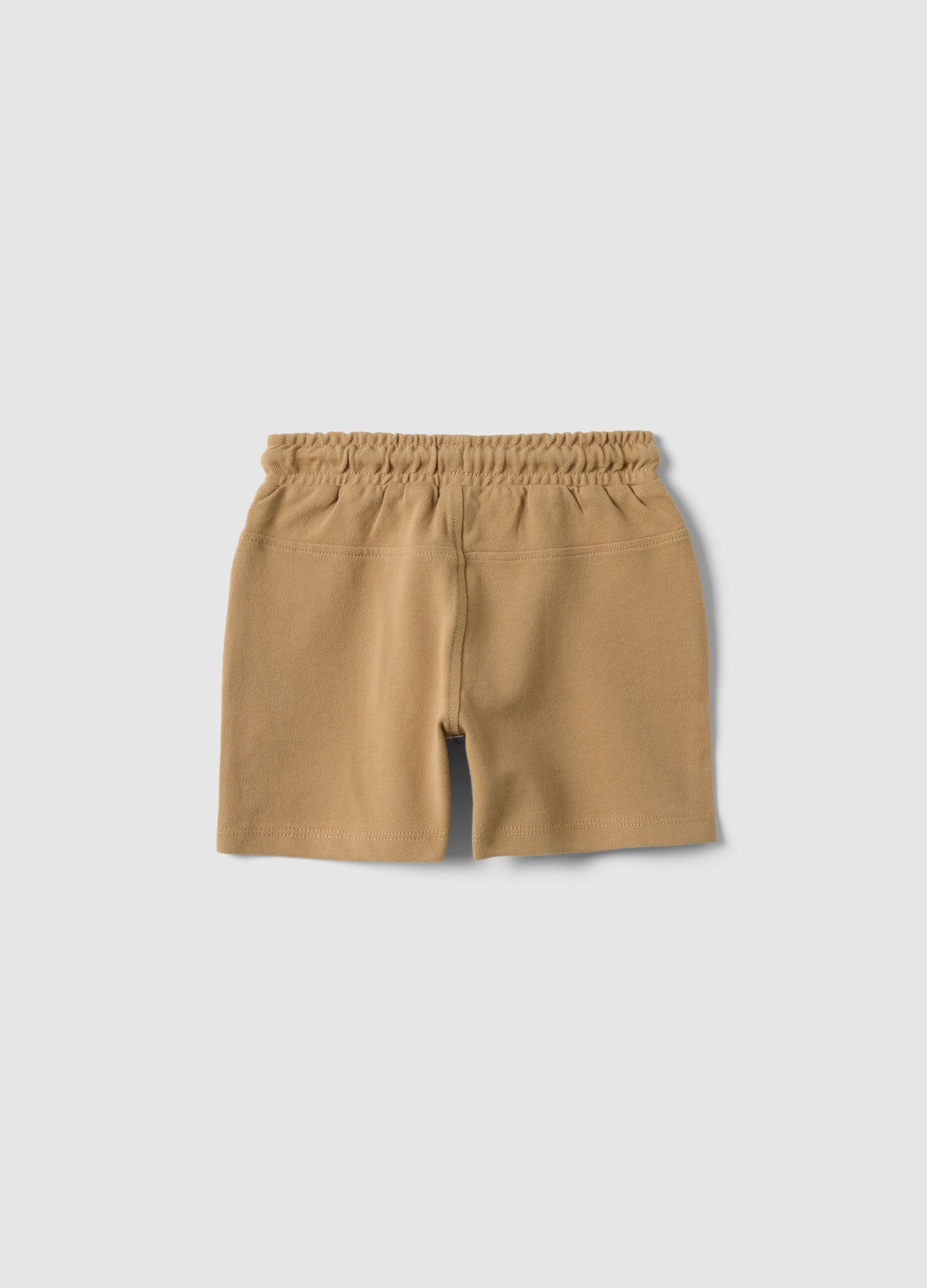 Boys' Regular Fit Beige Pure Cotton Shorts