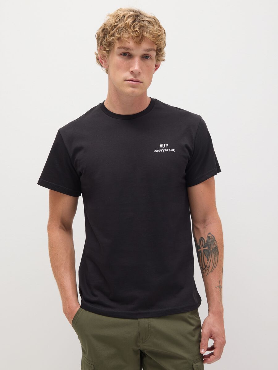 Men&rsquo;s black regular fit T-shirt in 100% cotton_0