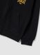 Black regular-fit pure cotton hoodie with logo for boys_3