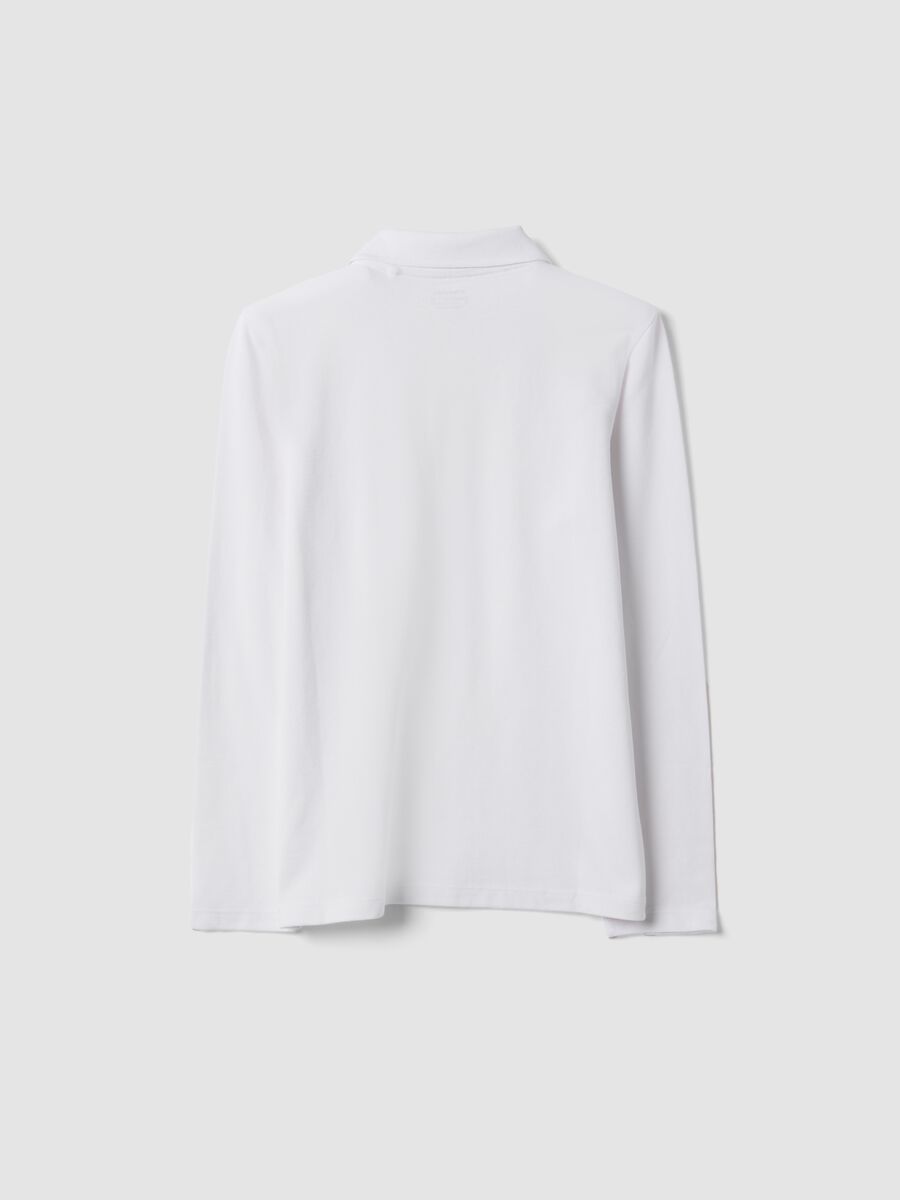 Boys&rsquo; regular-fit organic cotton piqu&eacute; white polo shirt_6
