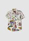 Children's regular fit multicolour pure viscose shirt with prints_0